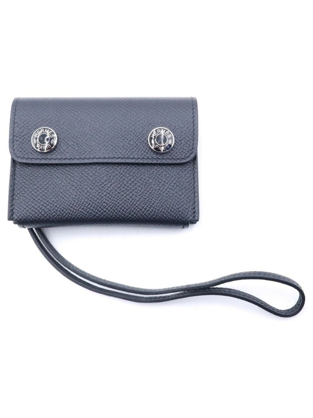 Hermes Card Case Sellier Buttons Epsom Business Black